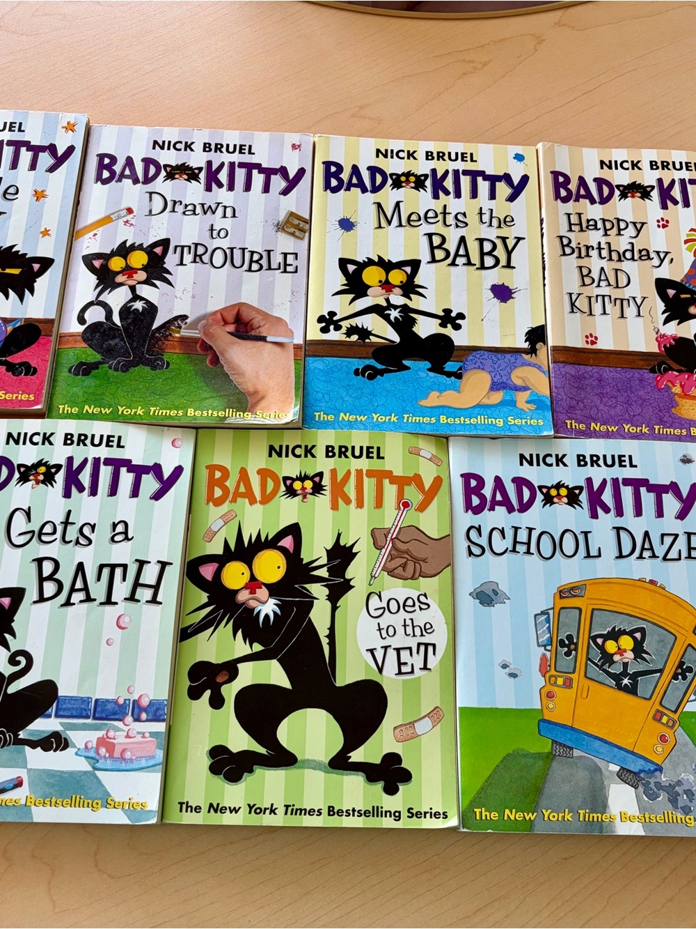 BAD KITTY Paperback Books By Nick Bruel Lot Of 7 Books — Bad Kitty Purrfect Set